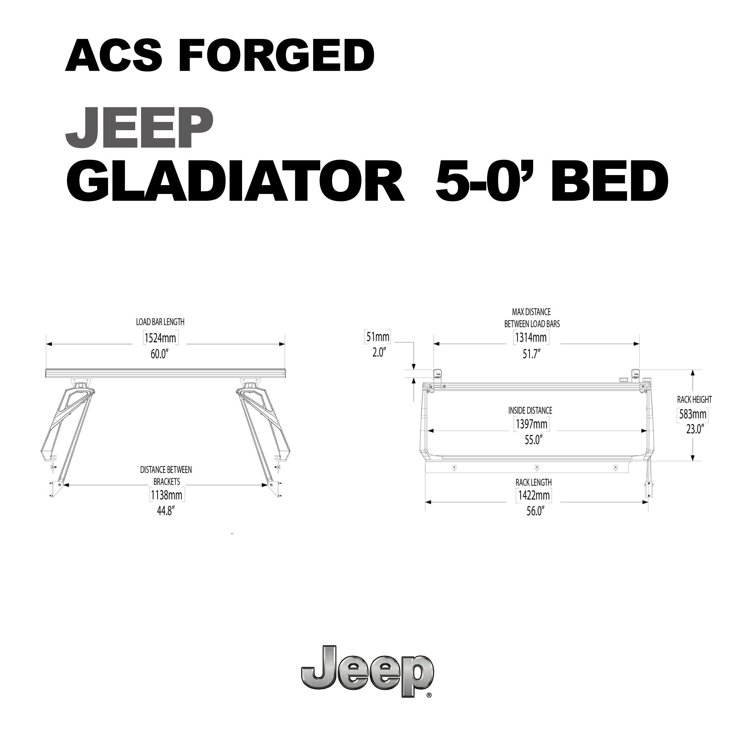 '20-23 Jeep Gladiator (JT)-ACS Forged Bed Accessories Leitner Designs design