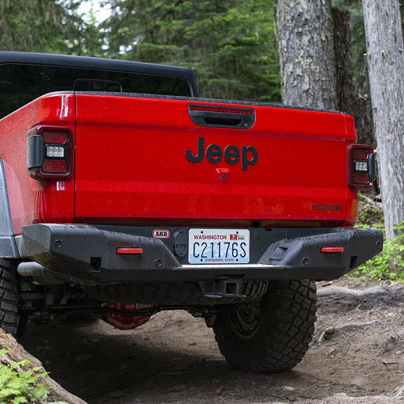 '20-21 Jeep Gladiator (JT) Rear Bumper Lower Protection Tube Bumper ARB display on Vehicle (Rear Angled View)