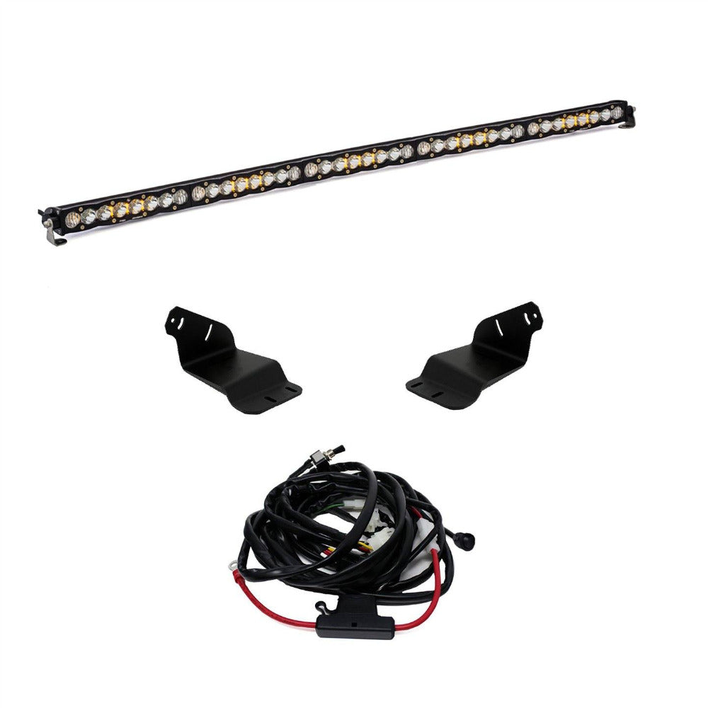 '21-23  Ford Bronco 50" S8 Series LED Roof Bar Kit Lighting Baja Designs Display of Included Parts 