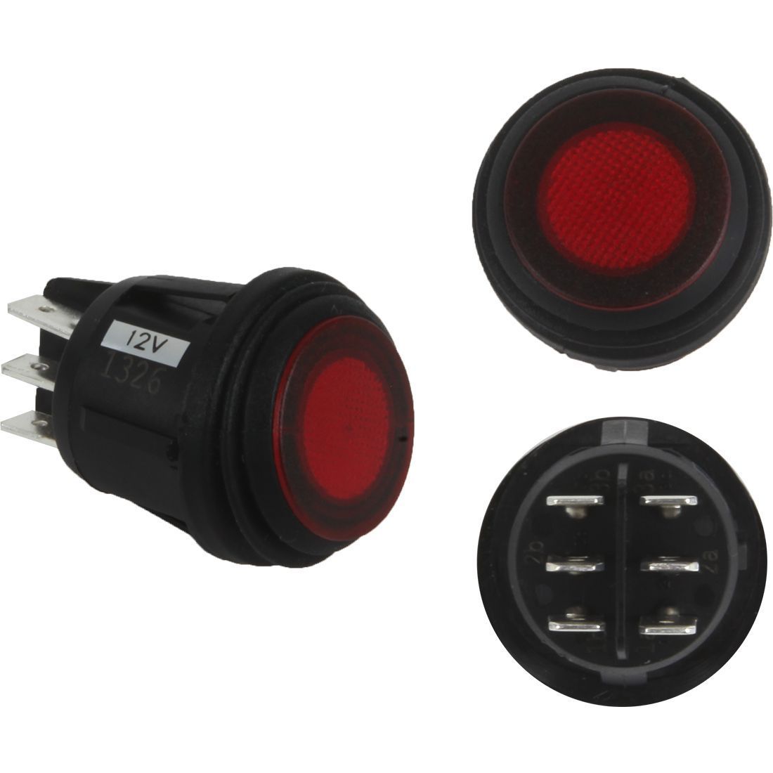 3 Position Rocker Switch Red Lighting Rigid Industries (front/back side)