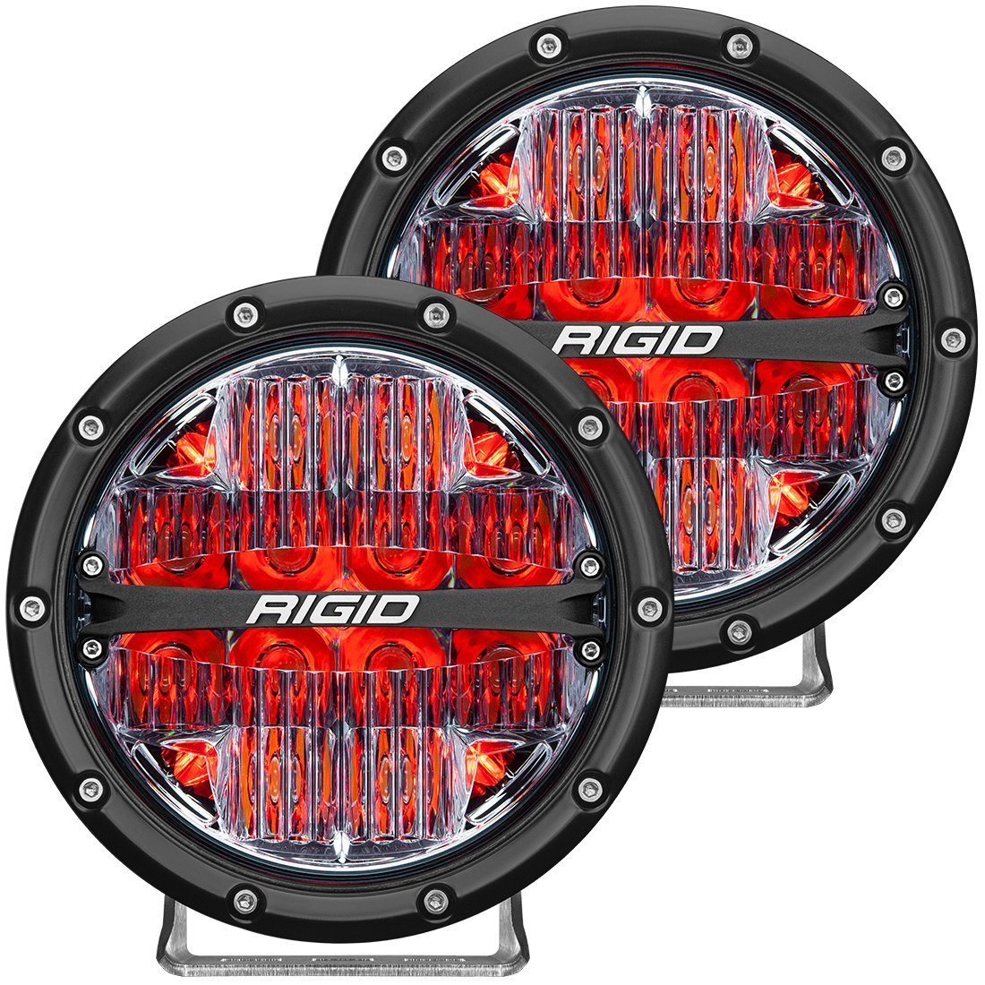 360 Series 6" LED OE Off-Road Fog Light Pair Lighting Rigid Industries Red Drive display