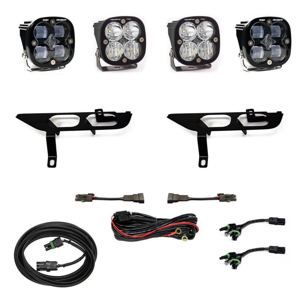 '21-22 Ford F150 Baja Designs Squadron Pro Fog Light Pocket Kit Lighting Baja Designs Display of included Parts