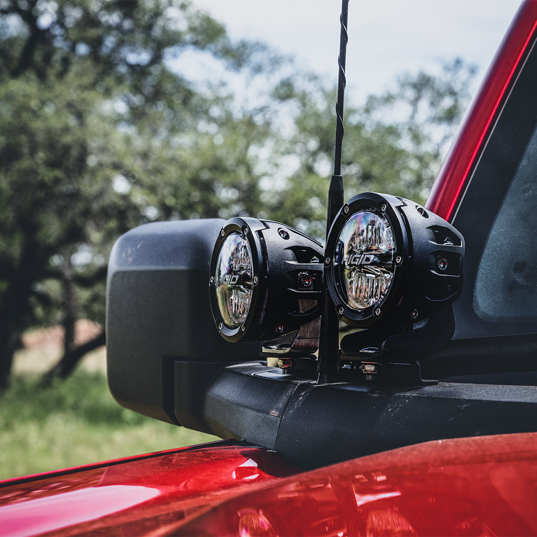 '21-23 Ford Bronco Rigid A-Pillar 360 Series LED Light Kit close-up
