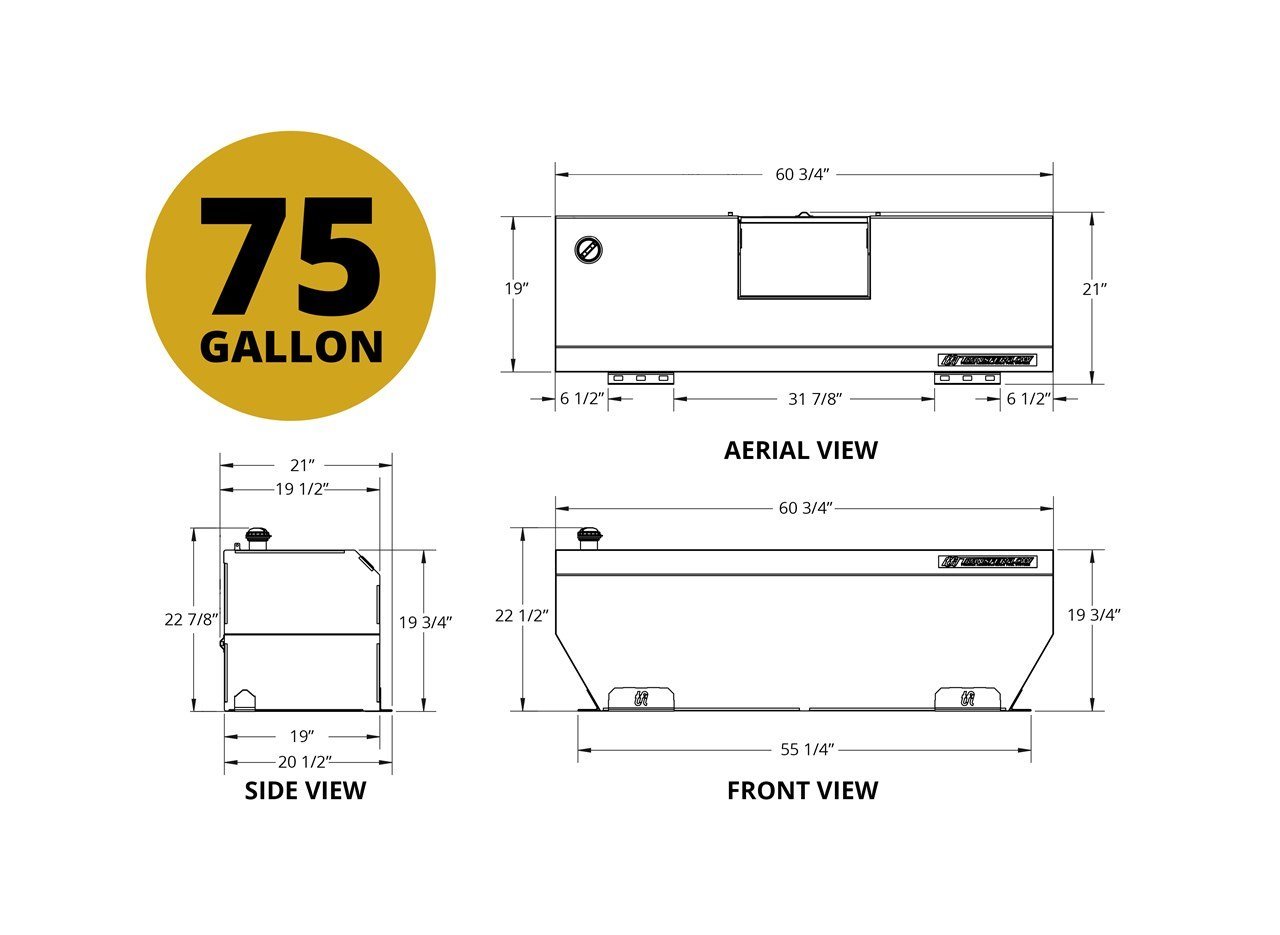75 Gallon In-Bed Auxiliary Fuel Tank System design