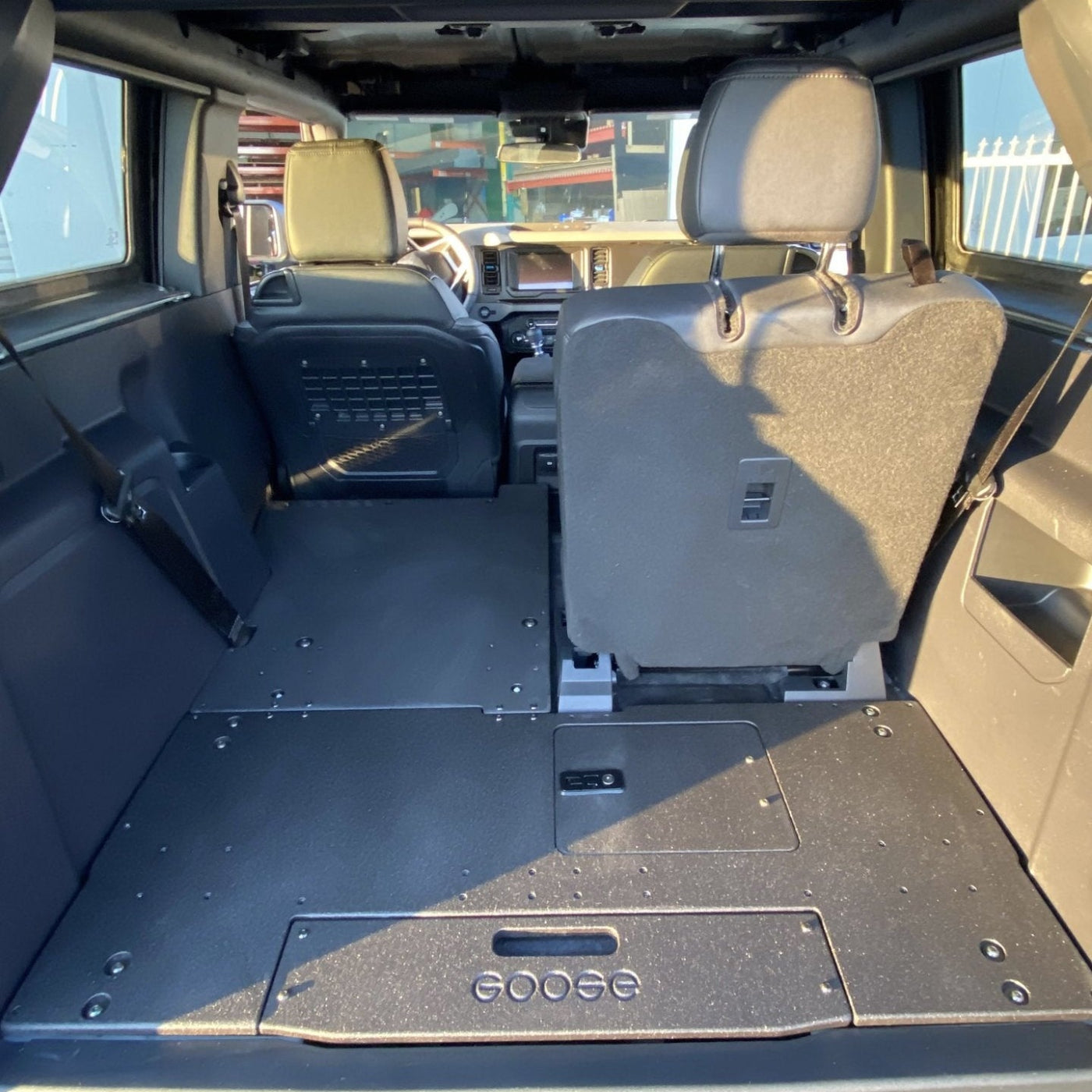 '21-23 Ford Bronco 2 Door Goose Gear 2nd Row Seat Delete Plate System Display in Vehicle 