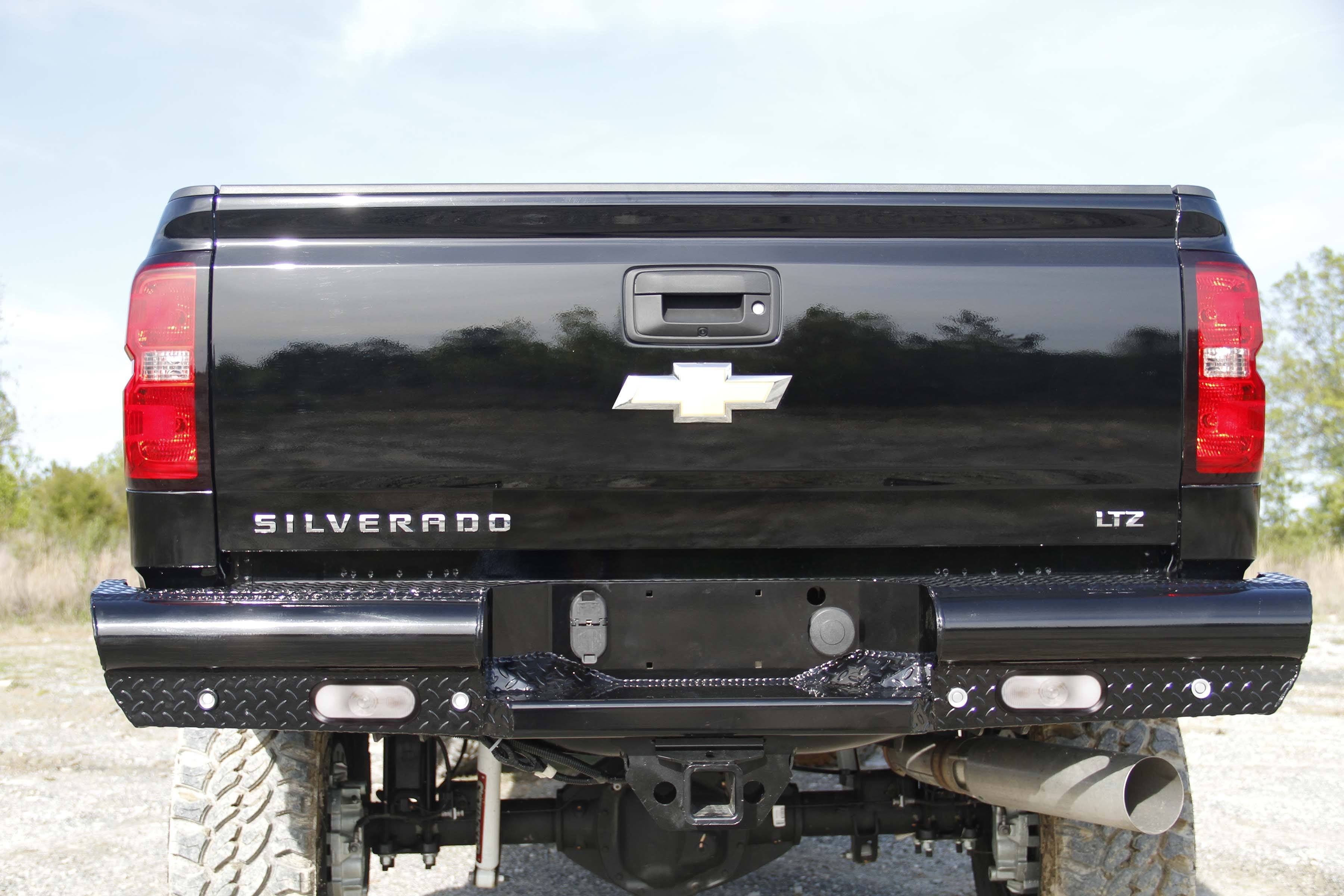 99-19 Chevy/GMC 2500/3500HD Black Steel Series Rear Bumper Fab Fours display