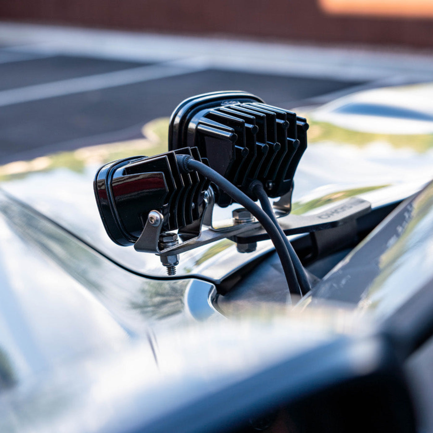 SDHQ Built A-Pillar Add A Light Mount Kit for Baja Designs Squadron Series Lights installed