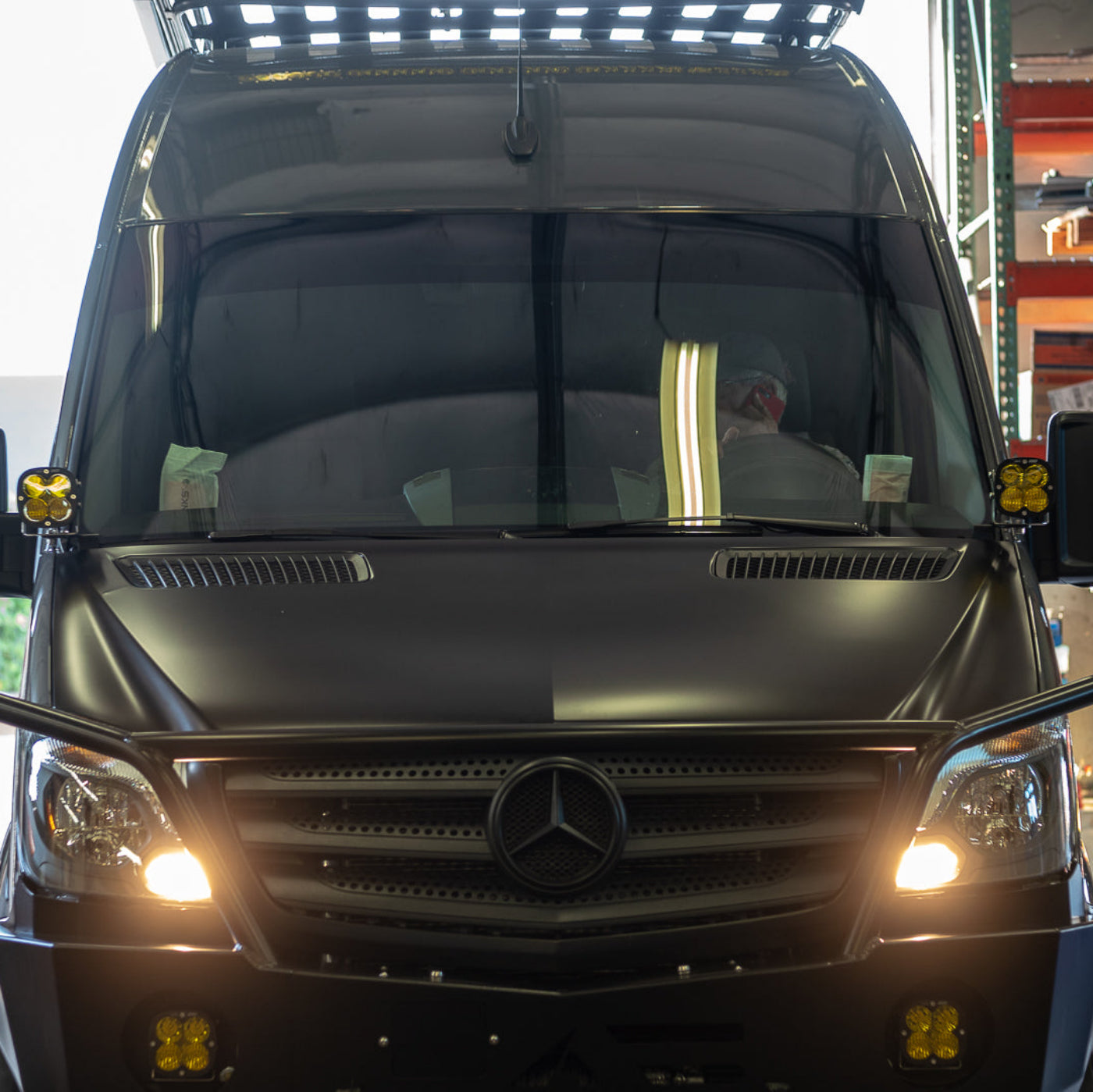 '07-18 Mercedes Sprinter Van SDHQ Built A-Pillar Light Mounts (front view)