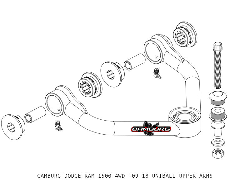 '09-21 Dodge Ram (DS) Camburg 1.25" Performance Uniball Upper Control Arms