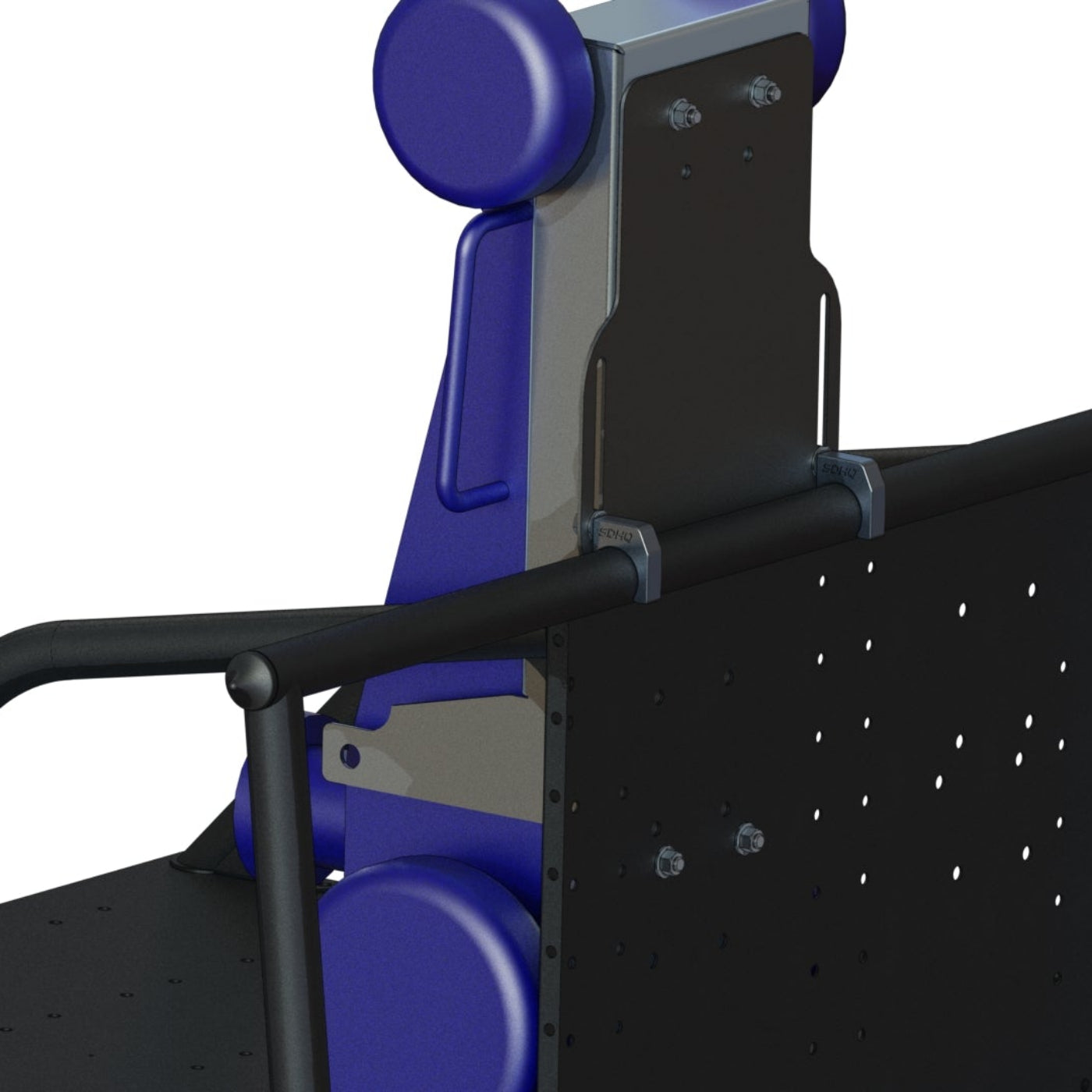 SDHQ Built In-Bed Chase Rack Vertical Pro Eagle Jack Mounting Kit close up design 