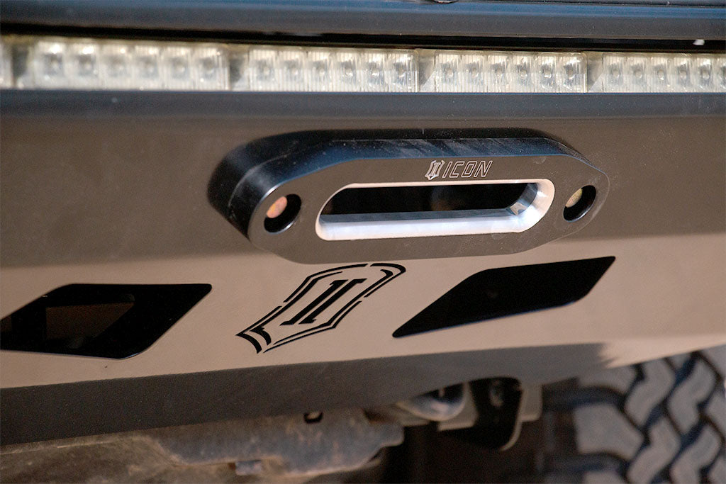 '16-23 Toyota Tacoma Impact Sport Front Bumper Icon  close-up