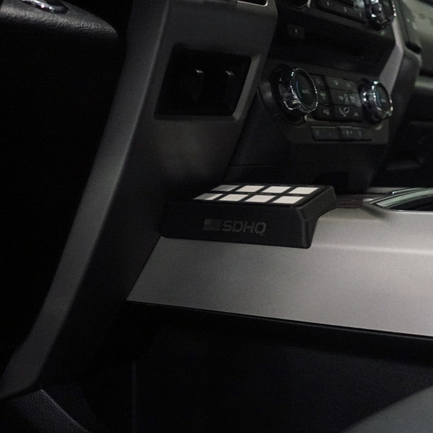 '17-20 Ford Raptor SDHQ Built Switch Pros SP-9100 Flow Through Center Console Keypad Mount installed 