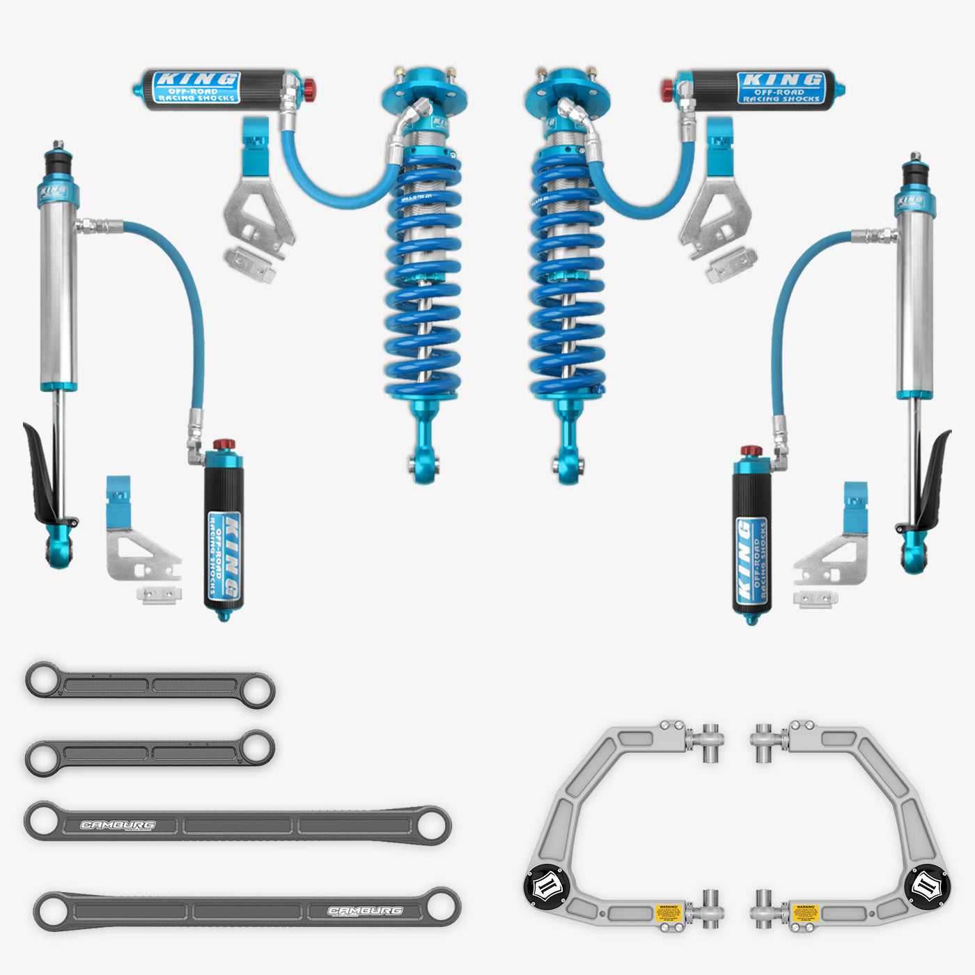'22-23 Toyota Tundra King 2.5 RR Coilovers & Rear Shocks w/ Upper Arms & Trailing Arm Combo Kit parts