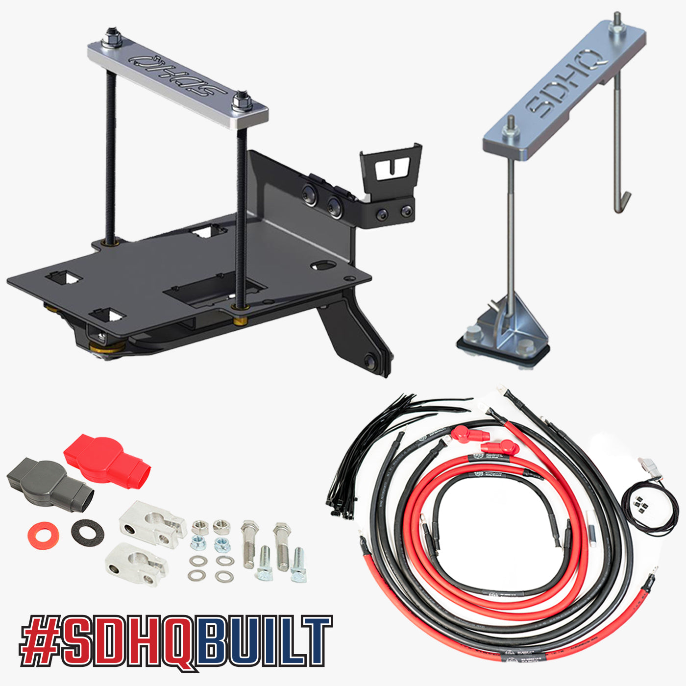 '08-21 200 Series Toyota Land Cruiser "Build your Own" SDHQ Dual Battery Kit display of included components