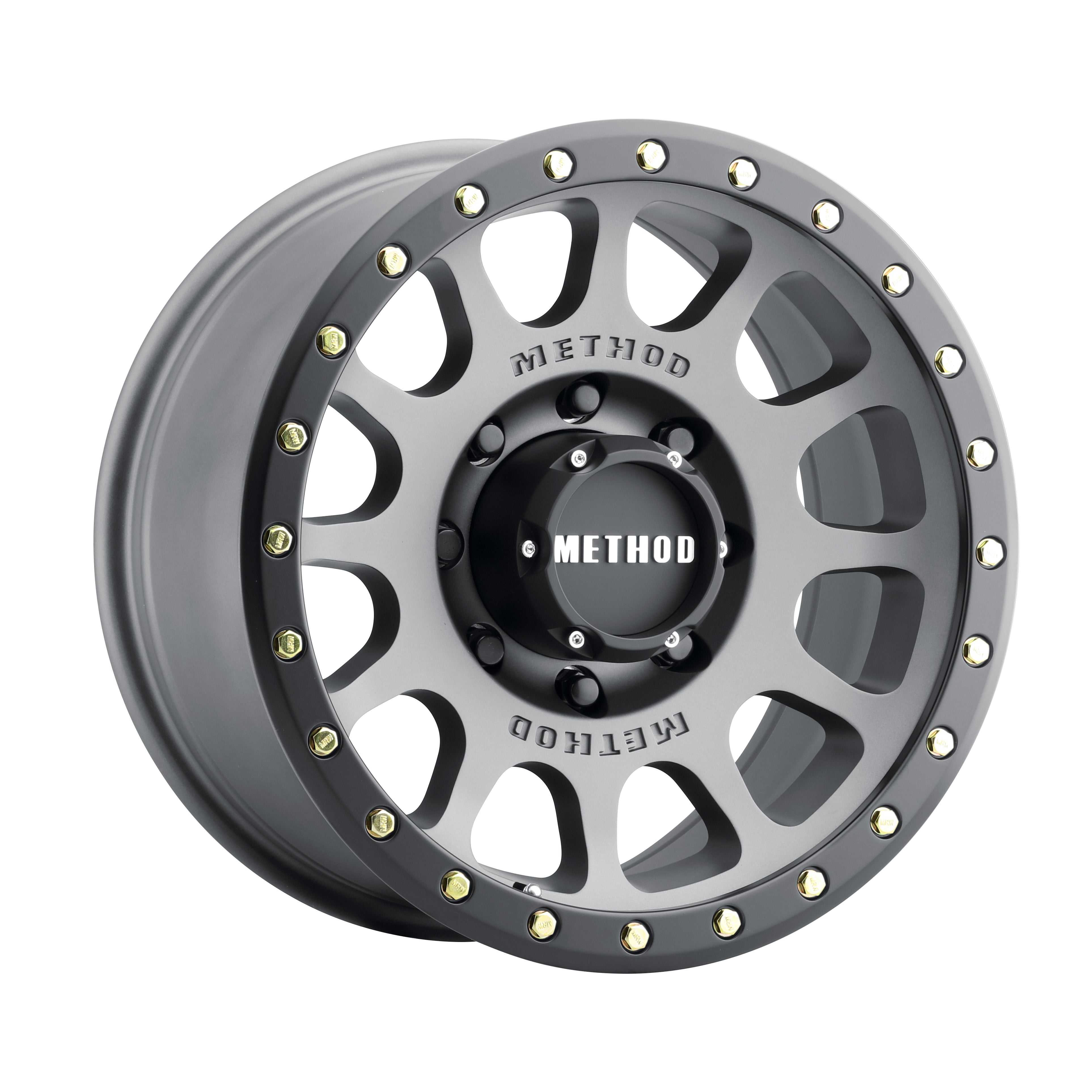305 NV Series Wheel Titanium w/Matte Black Lip Method display