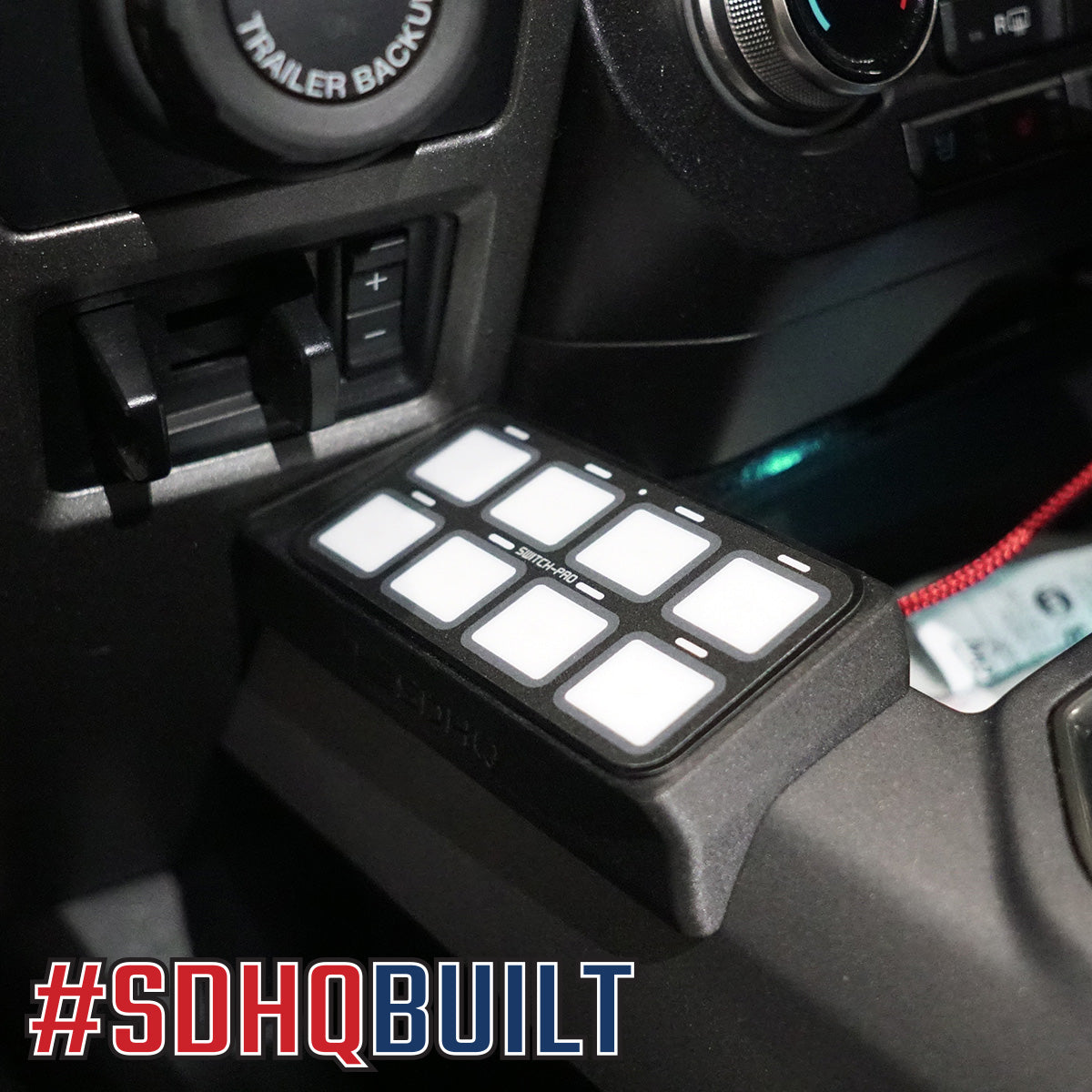'17-Current Ford F250/350 SDHQ Built Switch Pros SP-9100 Flow Through Center Console Keypad Mount