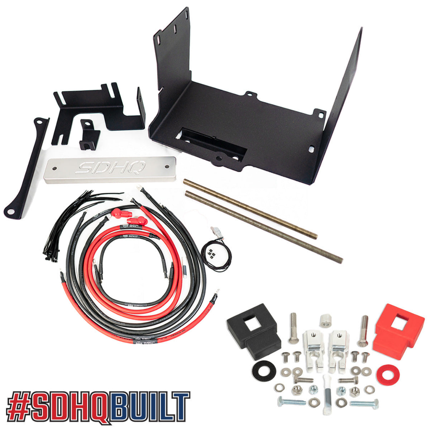 '16-23 Toyota Tacoma SDHQ Built "Build your Own" Dual Battery Kit display of included components