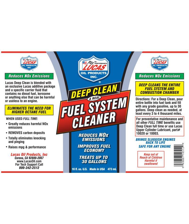 Deep Clean Fuel System Cleaner Oils and Grease Lucas Oil description