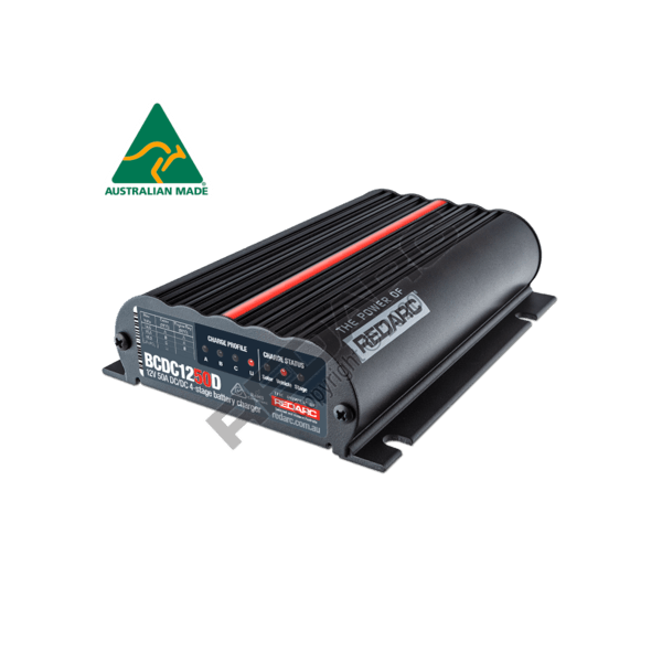 Dual Input 50A In-Vehicle DC Dual Battery Charger Electrical Redarc display
