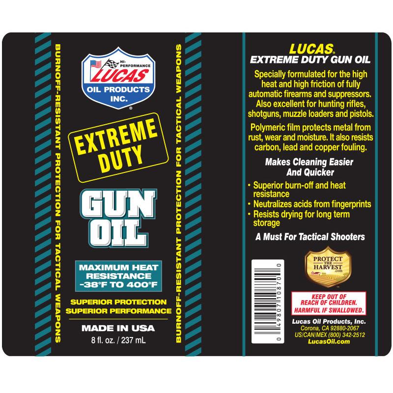 Extreme Duty Gun Oil 1oz. Oils and Grease Lucas Oil display