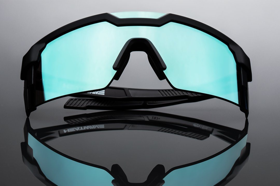 Future Tech Black Frame Sunglasses - Arctic Chrome Lens Sunglasses Heatwave