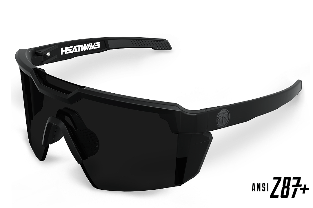 Future Tech Black Frame Sunglasses - Black Lens Sunglasses Heatwave