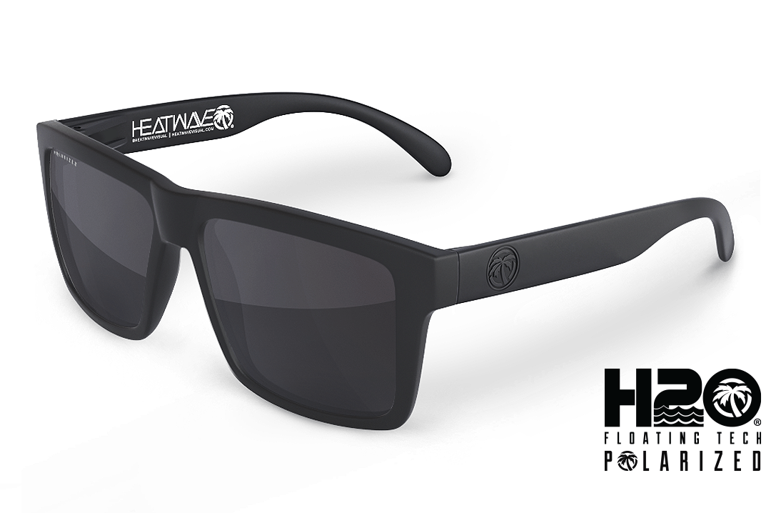 H20 Vise Floating Black Frame Sunglasses - Black lens Sunglasses Heatwave
