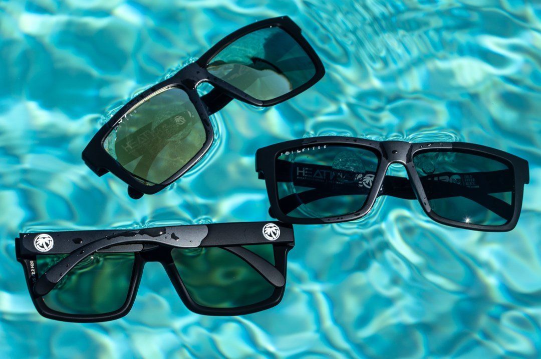 H20 Vise Floating Black Frame Sunglasses - Gold Rush lens Sunglasses Heatwave display