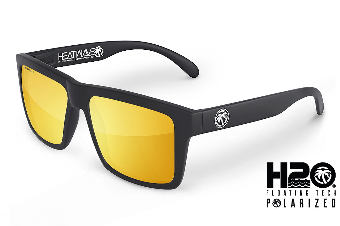 H20 Vise Floating Black Frame Sunglasses - Gold Rush lens Sunglasses Heatwave