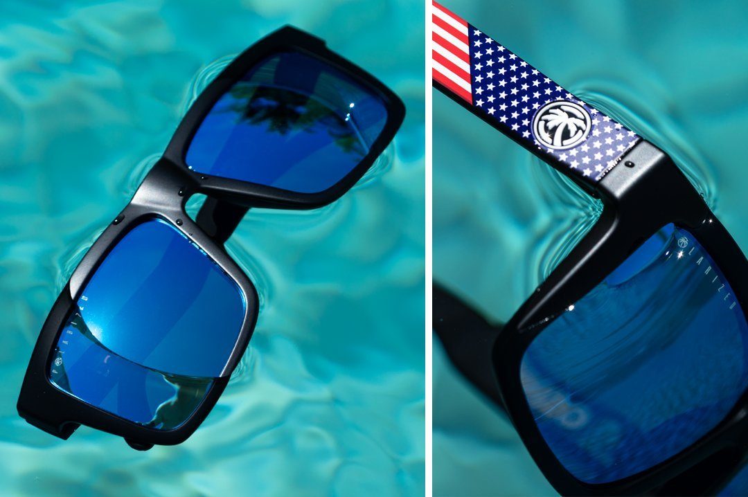 H20 Vise Floating Stars & Stripes USA Polarized Sunglasses Sunglasses Heatwave display