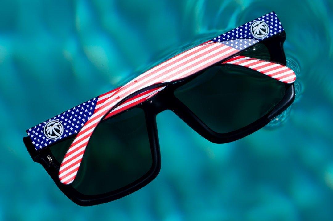 H20 Vise Floating Stars & Stripes USA Polarized Sunglasses Sunglasses Heatwave display