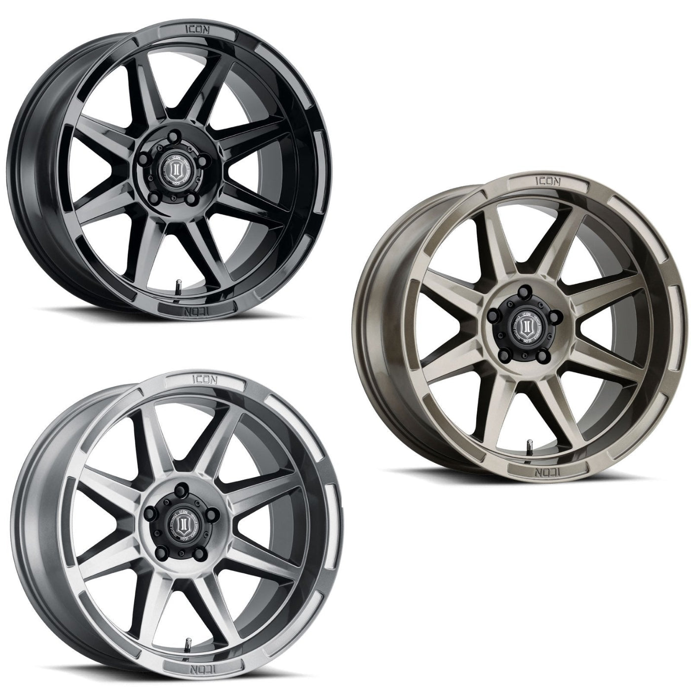 Icon Alloys Bandit 20" Wheel Finish Options Display 