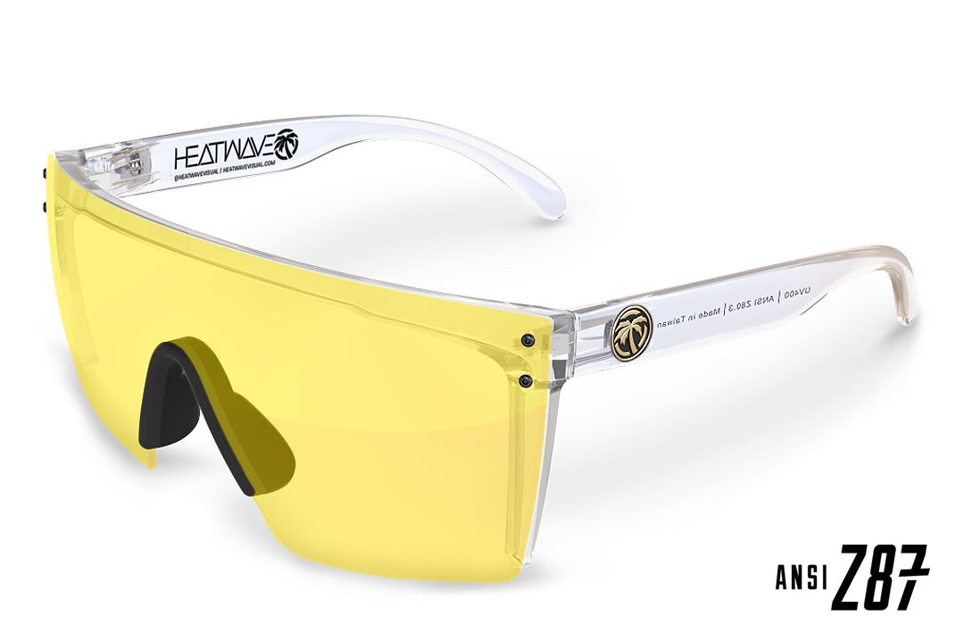Lazer Face Series Clear Z.87 Sunglasses-Hi-Vis Yellow Lens Sunglasses Heatwave No Standard Frame No Side Shields 