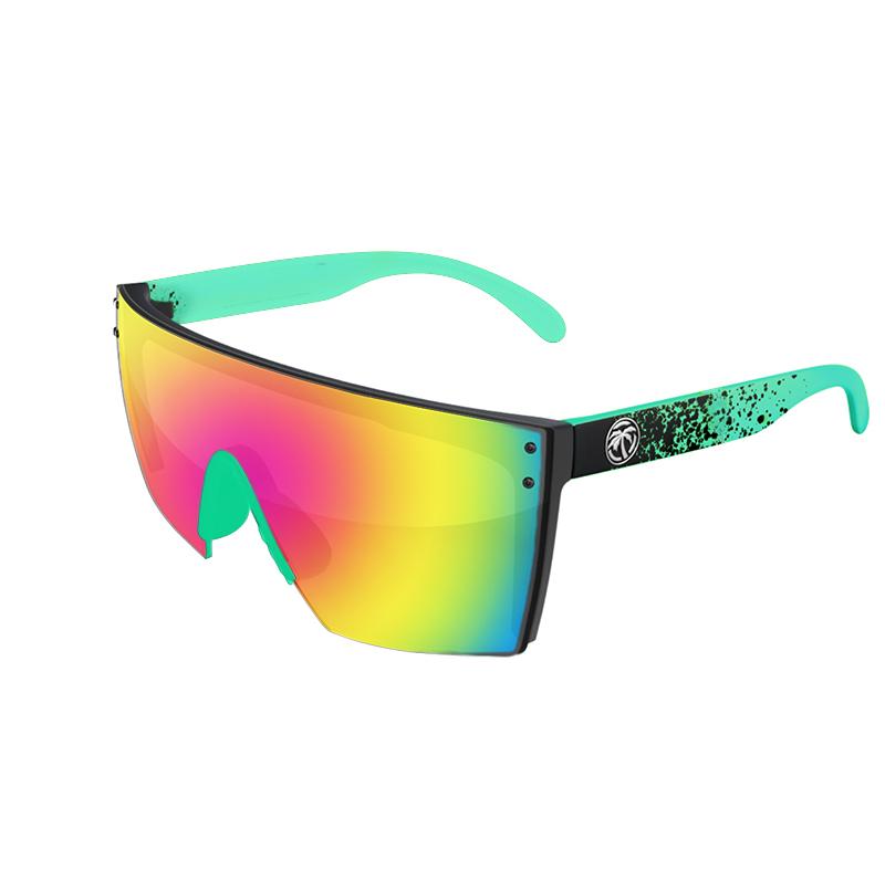 Lazer Face Series Savage Spectrum Sunglasses-Aqua Splatter Frames Sunglasses Heatwave 