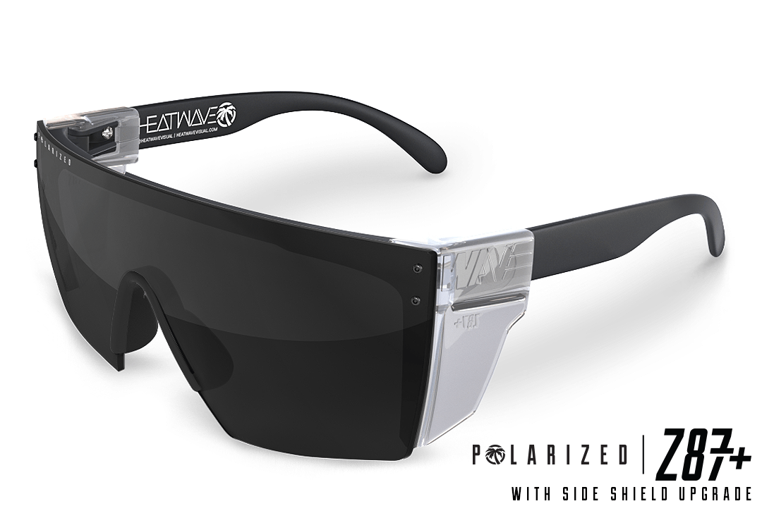 Lazer Face Series Z.87 Black Sunglasses-Polarized Sunglasses Heatwave Clear Side Shields 