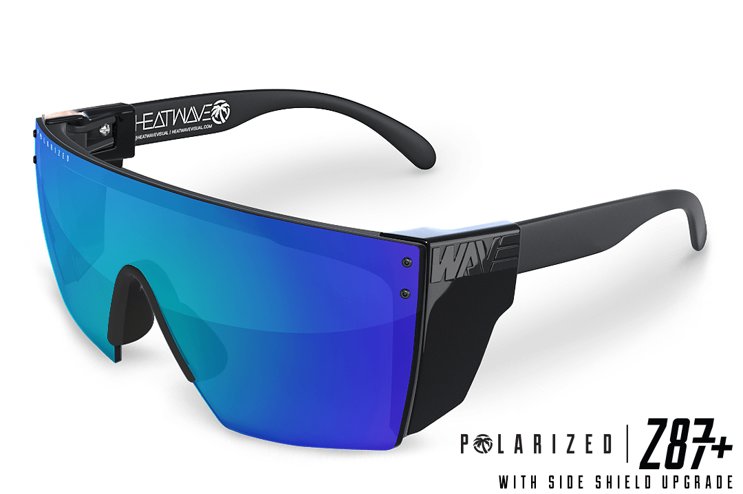 Lazer Face Series Z.87 Galaxy Blue Sunglasses-Polarized Sunglasses Heatwave Black Side Shields 