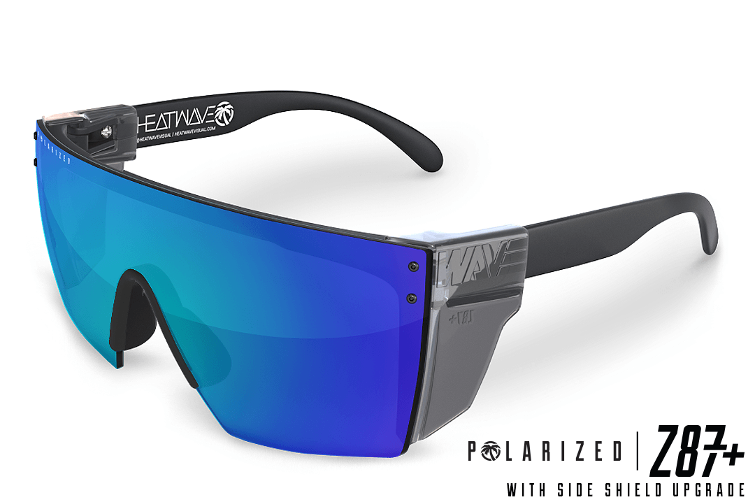 Lazer Face Series Z.87 Galaxy Blue Sunglasses-Polarized Sunglasses Heatwave Smoke Side Shields 