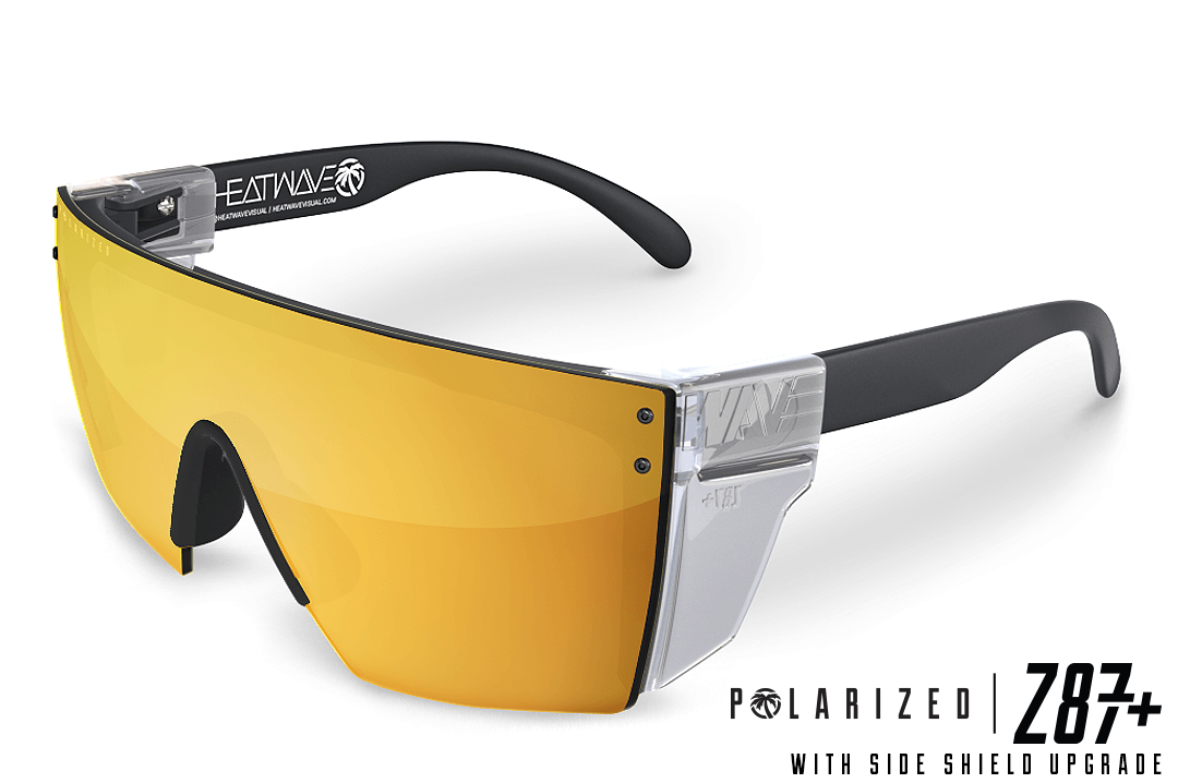 Lazer Face Series Z.87 Gold Rush Sunglasses-Polarized Sunglasses Heatwave Clear Side Shields 