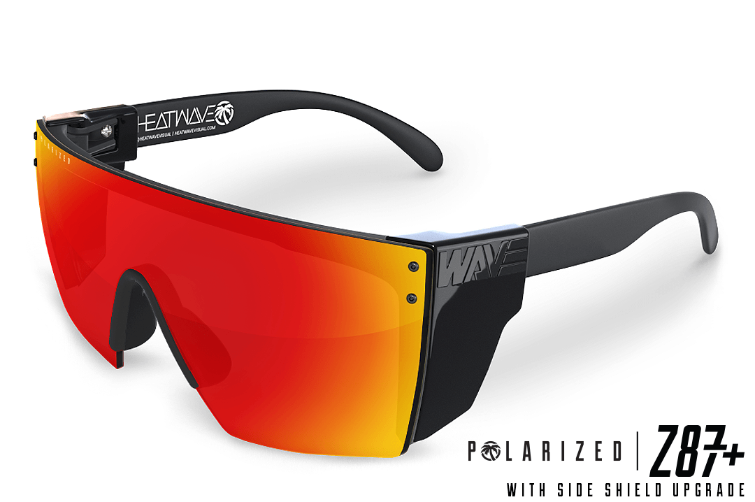 Lazer Face Series Z.87 Sunblast Sunglasses-Polarized Sunglasses Heatwave Black Side Shields 
