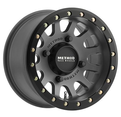 MR401 UTV Beadlock Wheels Titanium w/Matte Black Ring Wheel Method display