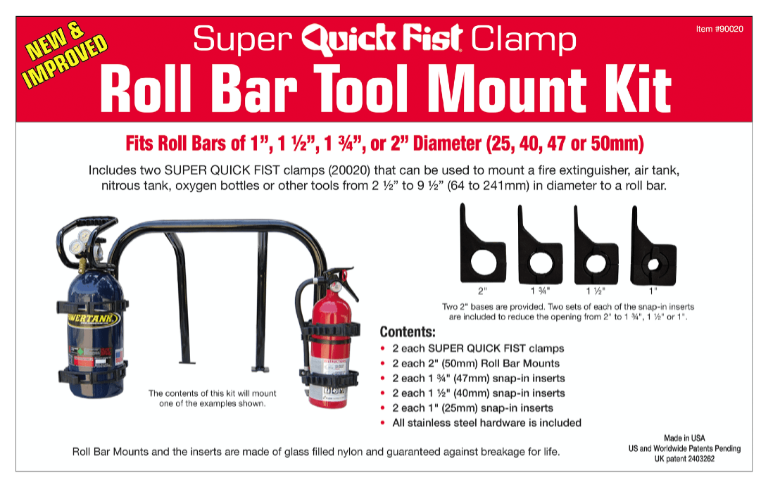Roll Bar Tool Mount Kit Quick Fist Clamps description