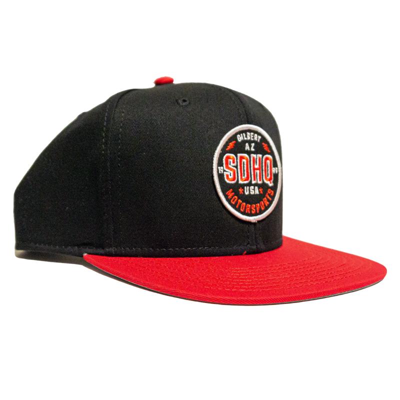 SDHQ Motorsports Black & Red Snapback Hat Apparel SDHQ Off Road