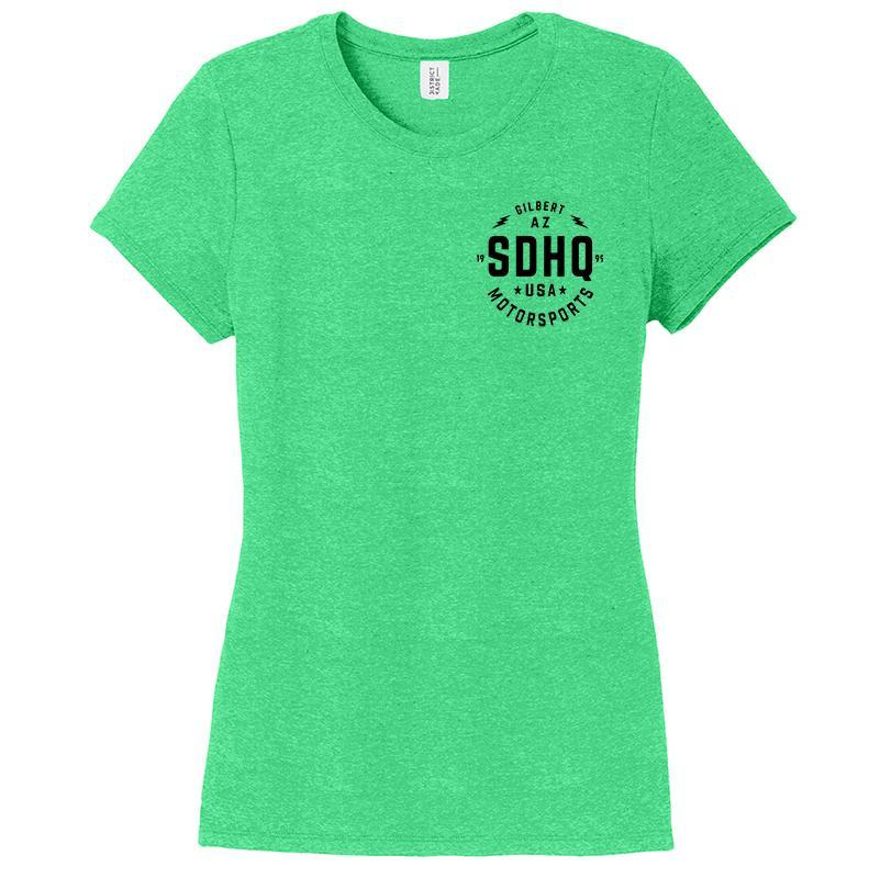 SDHQ Motorsports Womens Frost Green Crew Neck T-Shirt Apparel SDHQ Off Road 