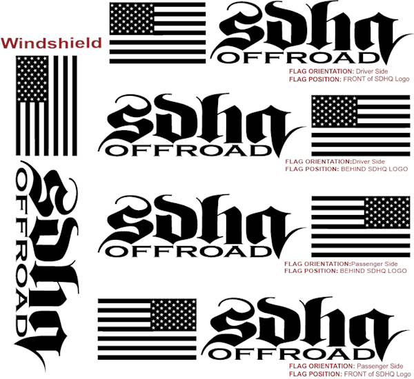SDHQ America Banner Sticker Mystery 3 Pack Sticker SDHQ Off Road 