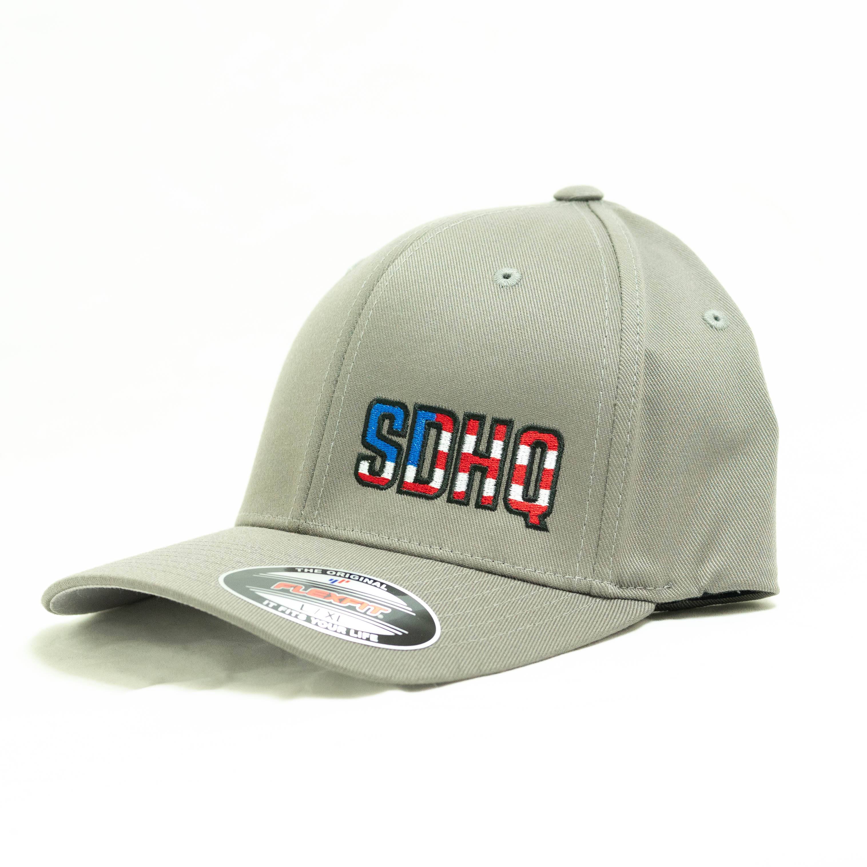 SDHQ USA Gray Flex Fit Hat Apparel SDHQ Off Road