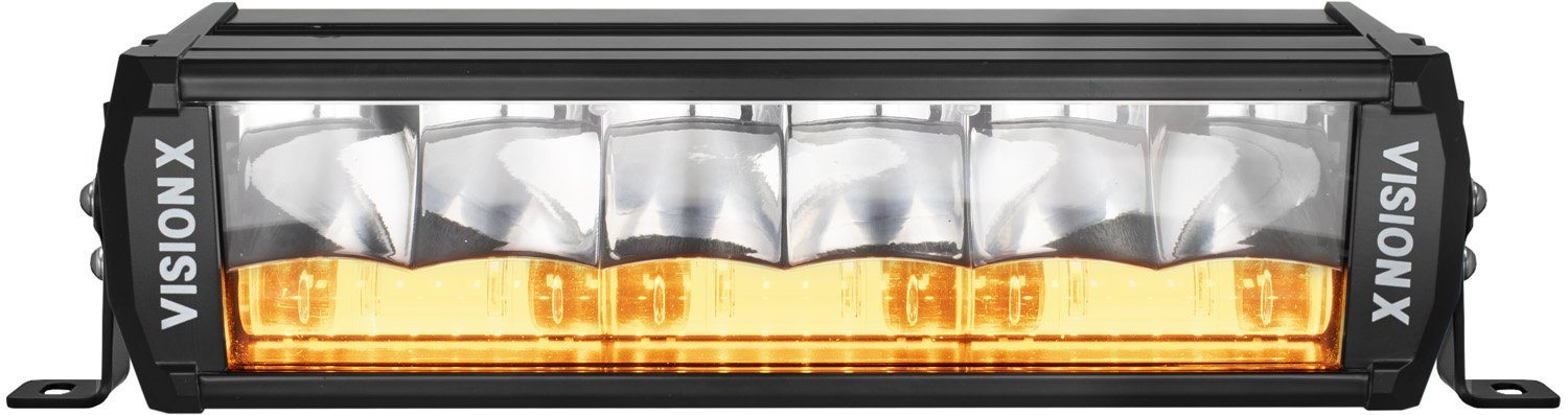 Shocker Dual Action LED Light Bar Lighting Vision X 12" Amber Elliptical (front view)