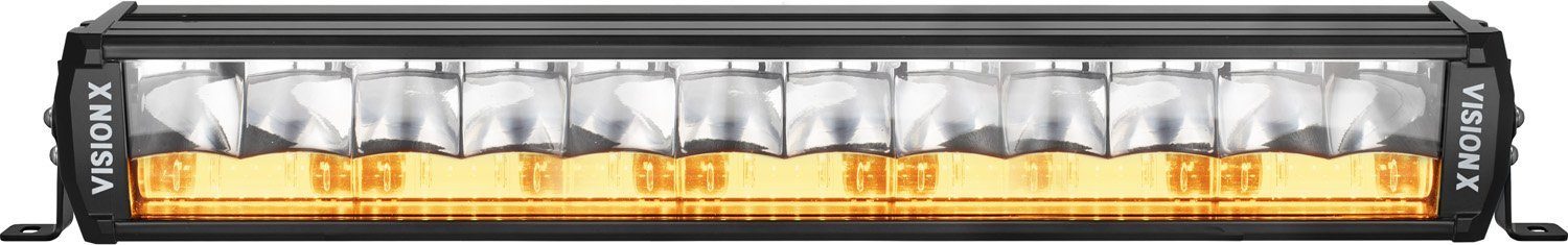 Shocker Dual Action LED Light Bar Lighting Vision X 20" Amber Elliptical (front view)