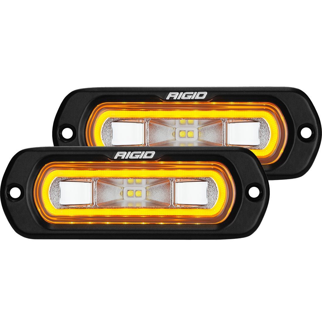 SR-L Series Off Road Spreader Pod Amber Halo | Pair Lighting Rigid Industries Flush Mount 