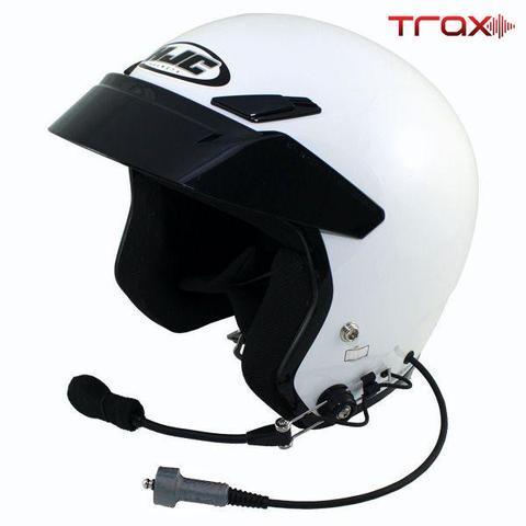 TRAX HJC CS-5N Open Face Wired Helmets PCI Radios Wired White XSmall