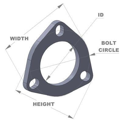Vibrant 304 Stainless Steel 3 Bolt Exhaust Flanges-SDHQ Off Road
